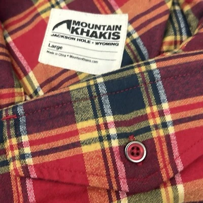 Mountain Khakis Men's Large Plaid Polyester/Wool Blend L/S Flannel Shirt Stretch - Image 1 of 4