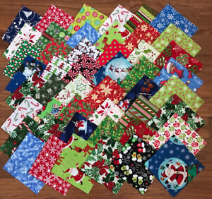 40 5 inch charm pack Beautiful Christmas fabric squares 20 Different Prints