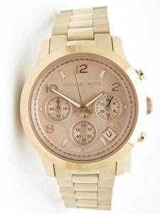 Michael Kors MK-5128 Runway or Rose Chronographe Cadran Date Montre Cadeau Neuf - Picture 1 of 1