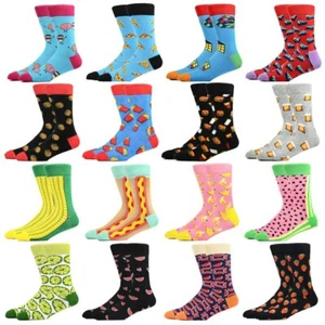 Mens Womens Cotton Socks Novelty Fruit Food Fun Casual Dress Work Socks 6-9.5 - Picture 1 of 48