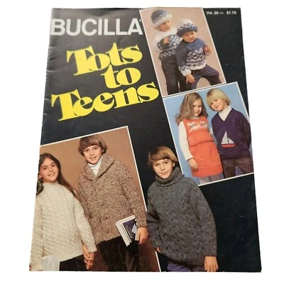 Tots to Teens Knit Knitting Pattern Sweaters Dress Caps Hoodie - Image 1 of 4