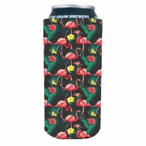 Flamingo Pattern Neoprene Collapsible 16 oz Can Coolie - Picture 1 of 3