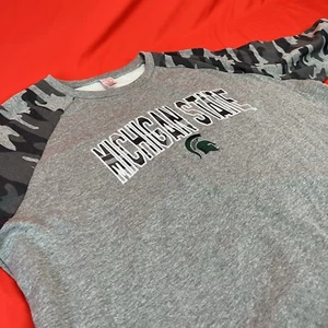 NCAA Team Apparel Michigan State Camo LS Fleece Top / Women's Sleepwear /2XL XXL - Picture 1 of 14