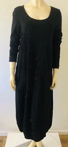 Designer | Florencia Phils Milano | NWWT | S | lagenlook maxi black knit dress - Bild 1 von 10