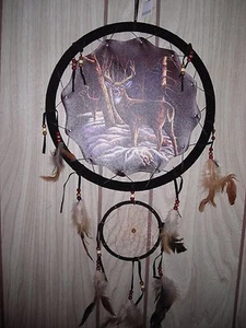 TRAUMFÄNGER mit Federn Wandbehang Deko Ornament - LIEBE - 13" - NEU - Bild 1 von 1