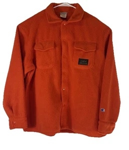 Champion Area 19 Snap Button Up Shacket Jacket Men's Size Medium Spicy Orange - Picture 1 of 9