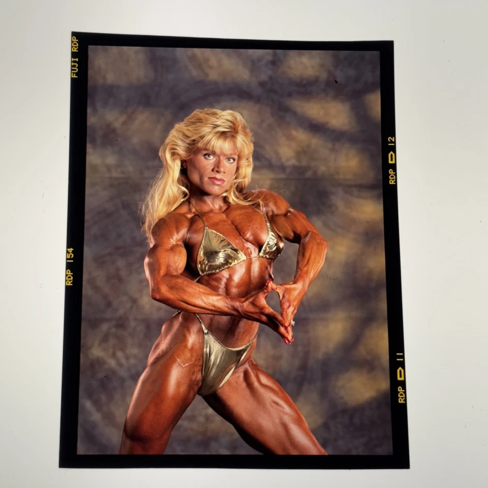 FEMALE BODYBUILDER MUSCLES SEXY RISQUE COLOR TRANSPARENCY 2.5X3 - Image 1 of 1
