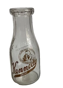 Vintage KENNEDY Brand One Pint Milk Bottle - Laboratory Controlled for 25 years - Picture 1 of 5