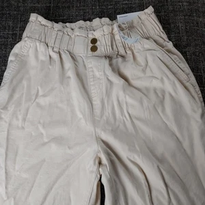 Loft Outlet Womens High Rise Straight Light Khaki Stretch Waist Pants Size Small - Picture 1 of 10