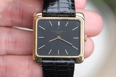 RARE Vintage Vacheron Constantin Matte Black 18K Gold Stepped TV Case SERVICED! - Image 1 of 4