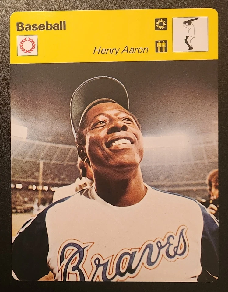 1977-79 Sportscaster Hank Aaron Braves HOF raro cartão vintage  - Imagem 1 de 1