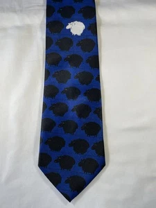 Corbata de seda vintage 'White Sheep/Black Sheep' novedad - Imagen 1 de 2