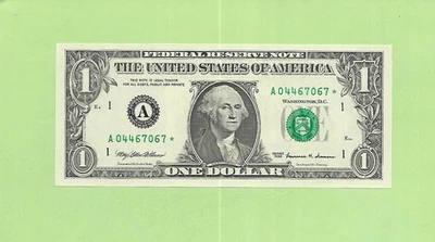 1999* ..UNCIRC $1  A 0446 7067 *  .... 1999 $1  A-*       STAR NOTE      FRN - Image 1 of 2