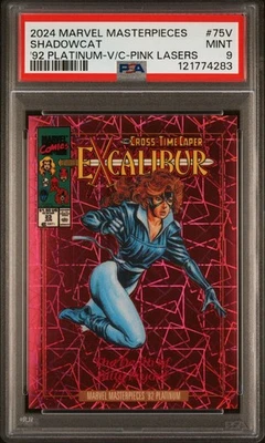 2024 MARVEL MASTERPIECES '92 PLATINUM V/C PINK LASERS 75V SHADOWCAT PSA 9 - Image 1 of 2