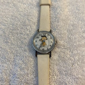 Vintage 1952 Peanuts Lucy Girl's 25mm Windup Watch Silver Case Works READ P - Picture 1 of 3