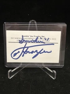 SMOKIN' JOE FRAZIER BOXING LEGEND AUTOGRAPH SIGNED BUSINESS CARD JSA COA HOF - Picture 1 of 3