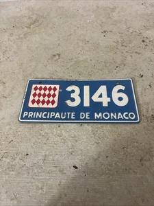 1953 Wheaties Miniatur Nummernschild Monaco für Fahrrad Metall - Bild 1 von 3
