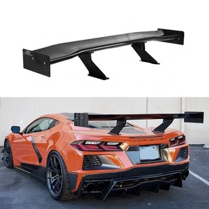 Real Carbon Fiber Rear Trunk Lid High Wing Spoiler For 20-Up Corvette C8 - Picture 1 of 7