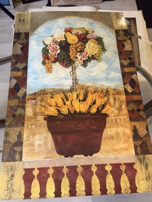 Tuscan Floral Still Life Wall Art Print - Image 1 of 4