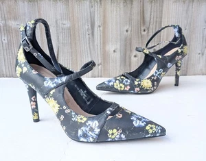 Marks and Spencer insolia Stiletto Heel Strap Floral Court Shoes UK 6 rrp £35 - Picture 1 of 18