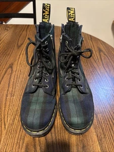 Dr Martens Air Wair Tartan Reißverschluss Canvas Stiefel 9 Punk Urlaub - Bild 1 von 5