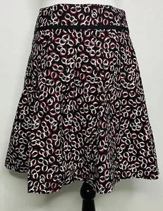 Falda Ann Taylor Loft Talla 2 Plisada Negra Blanca Rosa Cremallera Lateral 100% Algodón - Imagen 1 de 7