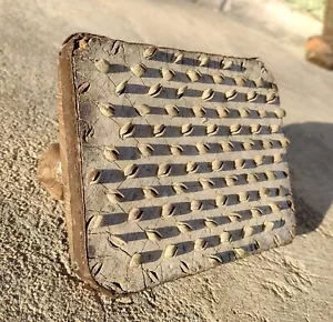 Antique Wood w/ Metal Tabs Fabric Textile Wallpaper Printing Block Stamp - Picture 1 of 6