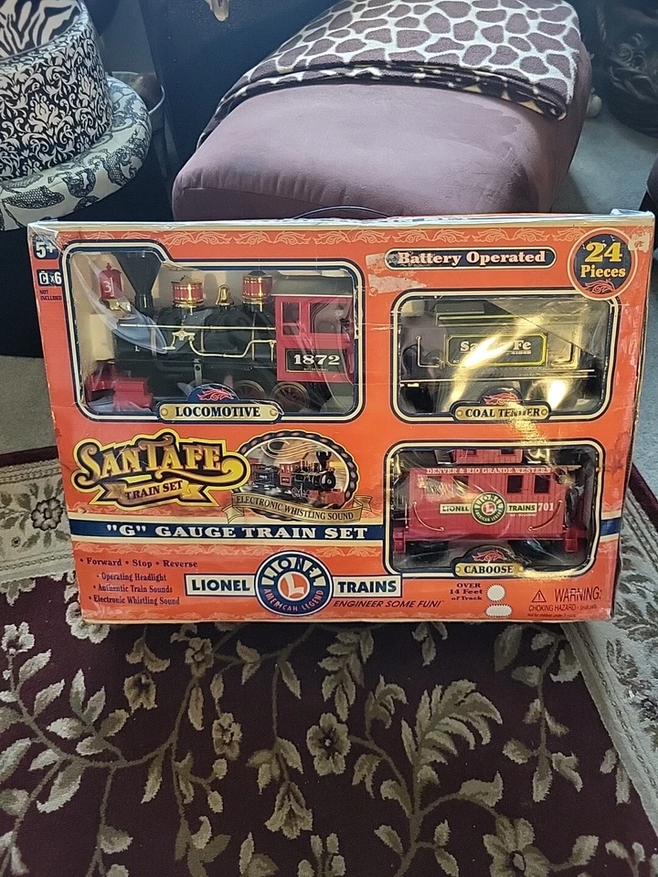 Lionel Santa Fe "G" Gauge Train Set Vtg 24 PC 14 Ft Of Track 2000 #62048 - Image 1 of 4