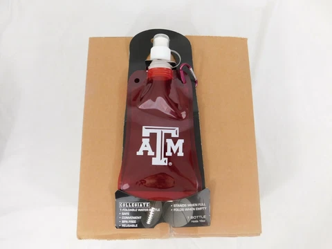 Texas A&M Aggies 12 Foldable Water Bottle Sealed Count Box 16 oz Biking Hiking Cover