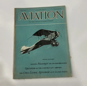 AVAITION Magazine Vol.26 No.33 June 8-1929 Vintage Ephemera Airplanes Flying - Imagen 1 de 12