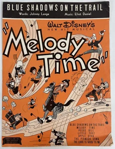 Vintage Sheet Music: 1948 Walt Disney's Blue Shadows On The Trail Melody Time  - Picture 1 of 11