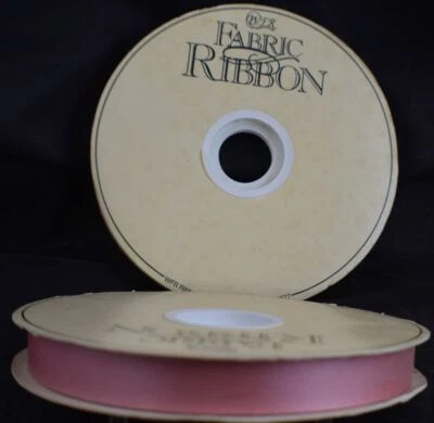 Thrifty Satin Mauve Fabric Ribbon 100 Yard Roll 5/8 Wide Vintage WFR - Image 1 of 4