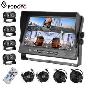 4x cámara de marcha atrás AHD 9 pulgadas Split Quad Monitor sistema de marcha atrás para autocaravana camión - Imagen 1 de 22