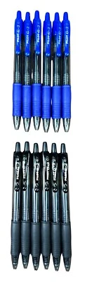 Pilot G2 07 Pens Blue & Black Ink 12 Count Retractable Roller Ball Gel Combo