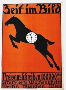 Póster vintage original ZEIT IM PICTURE PERIÓDICO HORSE c.1905 Heine - Imagen 1 de 1