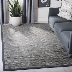 Safavieh Power Loomed Natural Fiber Collection Natural/Grey Area Rugs - NF151A - Picture 1 of 18