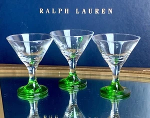 Libbey Vina Tasting Glass Green Base 3-7/8” 3oz Set Of 3 - Picture 1 of 4