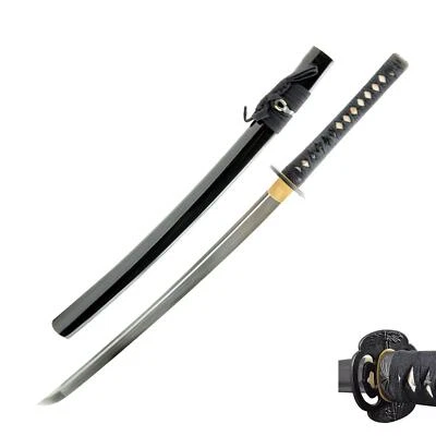 Espada HMS Samurai Wakizashi, bronze bambu tsuba, aço carbono 1045, forjada à mão  - Imagem 1 de 4