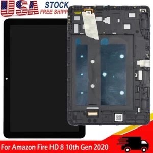 For Amazon Fire HD 8 10th 2020 K72LL4 LCD Display Touch Screen Digitizer + Frame - Picture 1 of 6