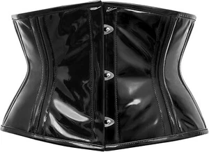 Glänzendes Vinyl Unterbrust Korsett Stahl entbeint strapazierfähig Sanduhr für Transfrauen - Bild 1 von 28