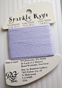 Rainbow Gallery ~Sparkle Rays Needlepoint ~100% Rayon Ribbon~ SR41 Lt. Lavender - Picture 1 of 3