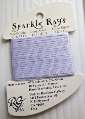 Rainbow Gallery ~Sparkle Rays Needlepoint ~100% Rayon Ribbon~ SR41  Lt. Lavender - Image 1 of 3