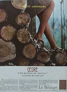 PUBLICITE LE BOURGET BAS COULEUR CEDRE LINGERIE DE 1962 FRENCH AD PUB VINTAGE - Picture 1 of 1