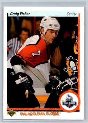 1990-91 Upper Deck #155 Craig Fisher Philadelphia Flyers Rookie RC - Image 1 of 2