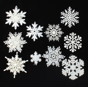 Christmas Snowflake Ornaments Hanging Pendant Party Xmas Tree Window Decorations - Picture 1 of 19