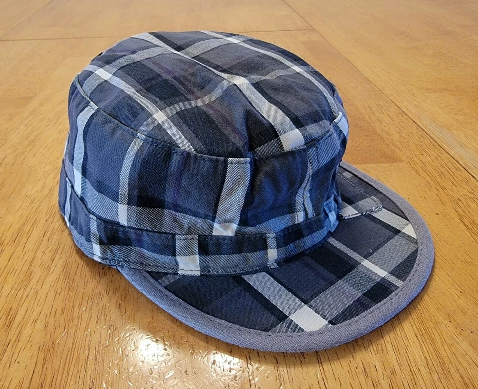 Sombrero Quiksilver Niños Jóvenes Talla Calavera Logo y Gris Cuadros Reversible Foto 1 de 4