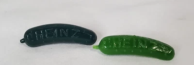 Set of 2 Vintage 1939  Green Heinz World Fair Advertising Pickles Pinback Pins - Image 1 of 3
