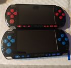 Système de console Sony PSP 3000 noir avec boutons rouges bleus importation chargeur