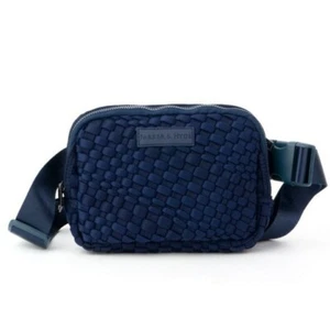 Parker & Hyde Machine Washable Woven Neoprene Belt Bag - Navy  - Picture 1 of 16