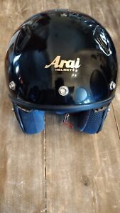 Arai Classic/M DOT Snell Open Face Motorcycle Helmet Size Small Gloss Black VGC